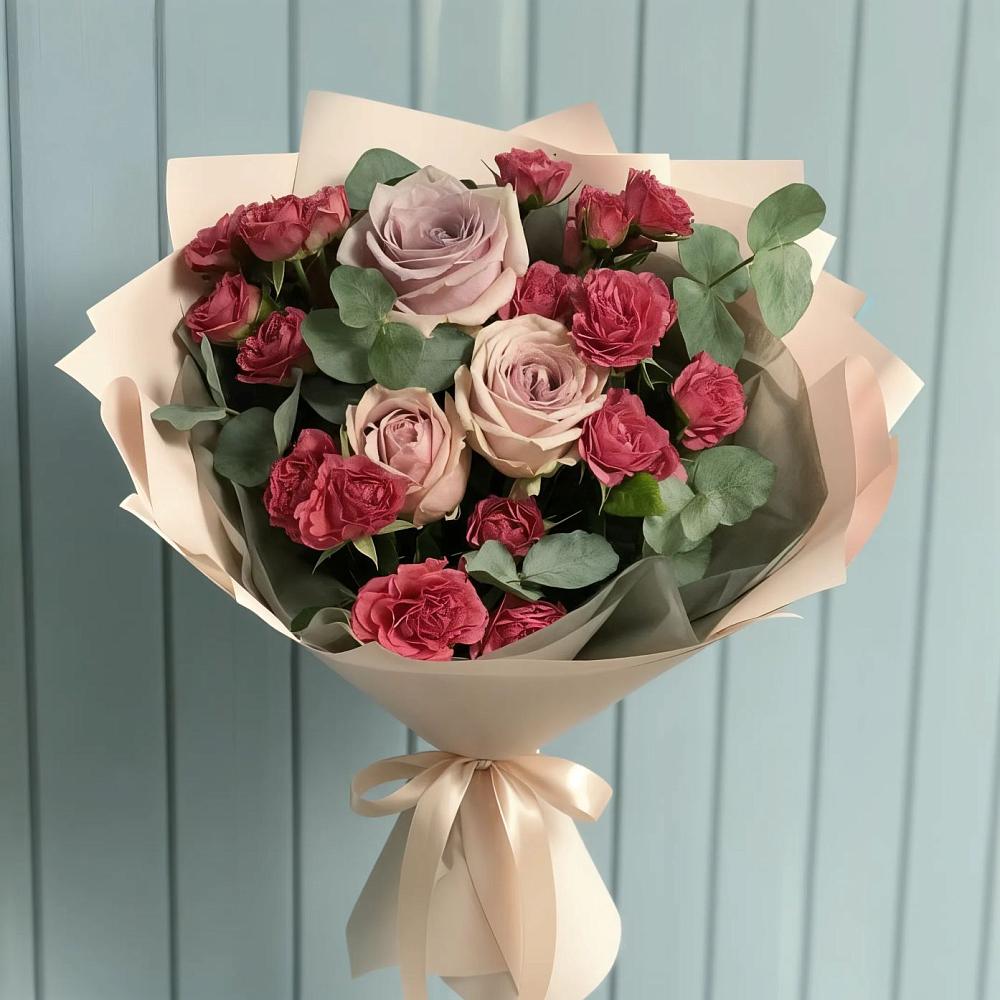 Букет цветов из: Гвоздики и Розы в Медногорский