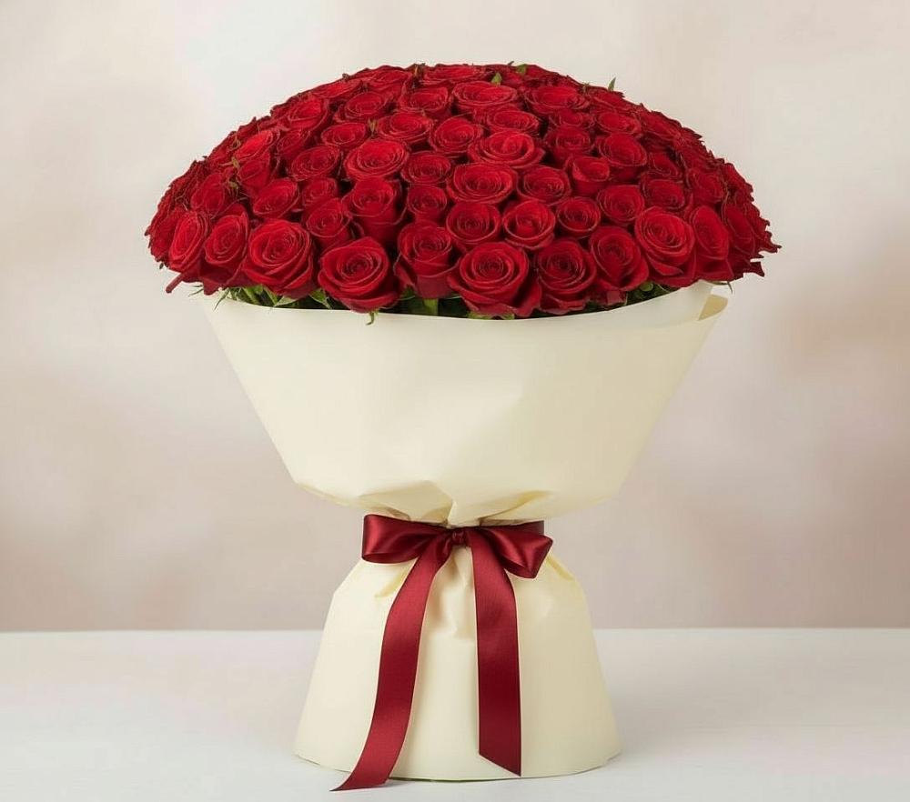 Букет 101 Красная роза Милано в Медногорский