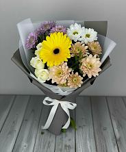 Букет цветов из:  Розы, Герберы и Хризантемы в Медногорский