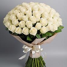 Букет 101 беля роза Белоснежка в Медногорский
