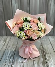 Букет цветов из:  Гвоздики, Розы и Хризантемы в Медногорский