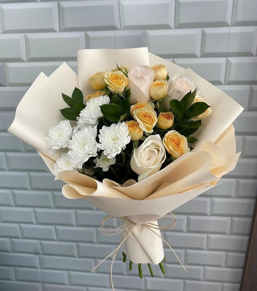 Букет цветов из: Розы и Хризантемы в Медногорский