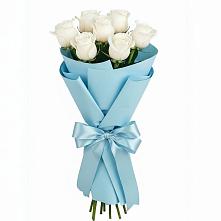 Букет 7 белых роз Проуд в Медногорский