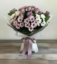 Букет цветов из:  Хризантемы и Розы в Медногорский