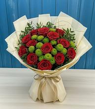 Букет цветов из:  Розы и Хризантемы в Медногорский