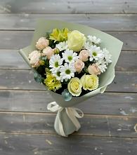 Букет цветов из:  Альстромерии, Розы и Хризантемы в Медногорский