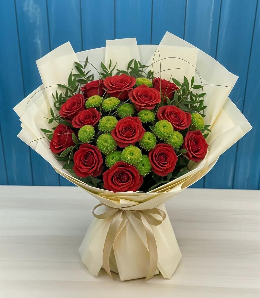 Букет цветов из: Розы и Хризантемы в Медногорский