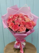 Букет 15 Розовых роз Равель в Медногорский